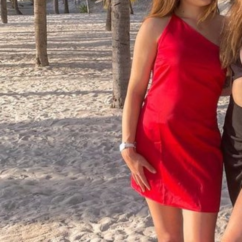 Nasty Gal red slip dress